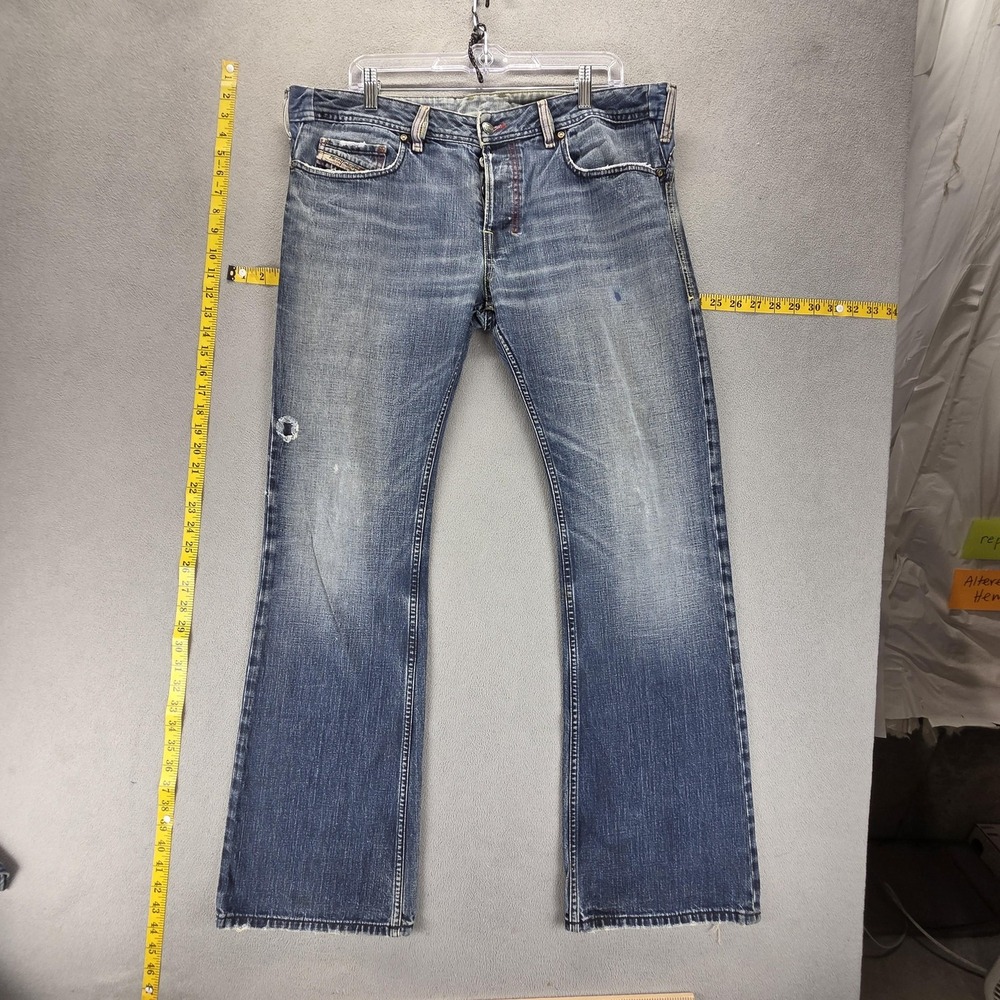 Diesel Jeans Mens 32x32 Blue Zathan Bootcut Altered Waist‎ Made In Italy 0R82M